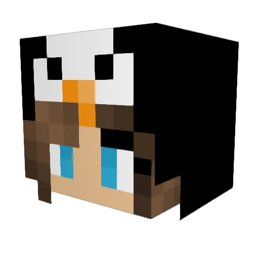 SnowBurst Minecraft avatar head, 3D render