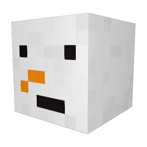 SnowCaster Minecraft avatar head, 3D render