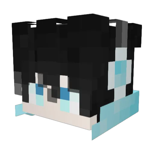 SnowFlaris Minecraft avatar head, 3D render