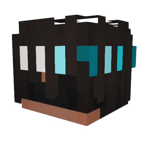 SnowFrags Minecraft avatar head, 3D render
