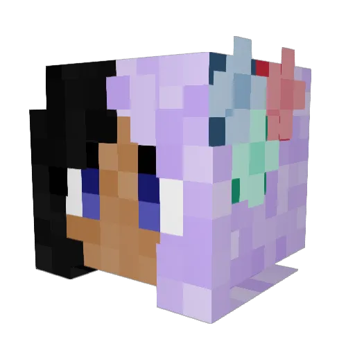 SnowKitten44 Minecraft avatar head, 3D render