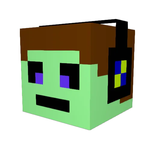 SnowLau Minecraft avatar head, 3D render