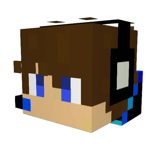 SnowLuminos Minecraft avatar head, 3D render