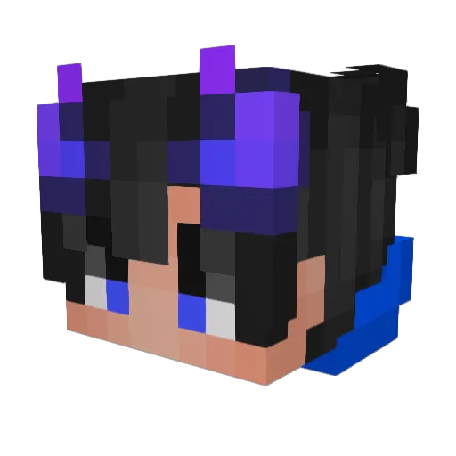 SnowPlayy Minecraft avatar head, 3D render