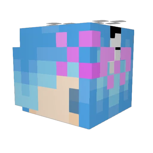 SnowSee Minecraft avatar head, 3D render