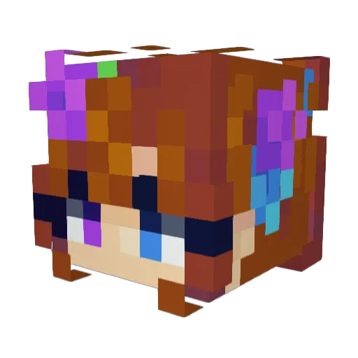 SnowSpace Minecraft avatar head, 3D render