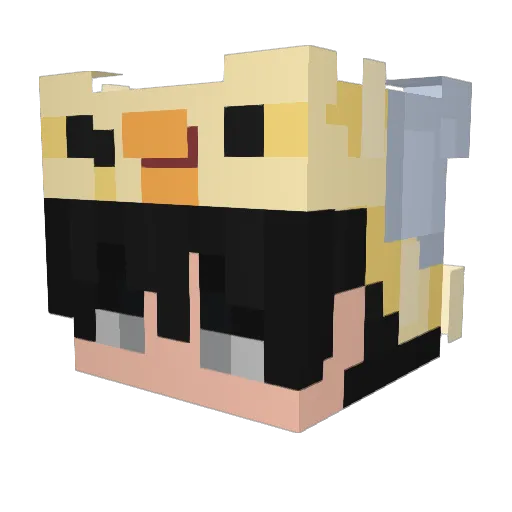 SnowStone Minecraft avatar head, 3D render
