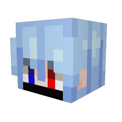 Snow_Even Minecraft avatar head, 3D render