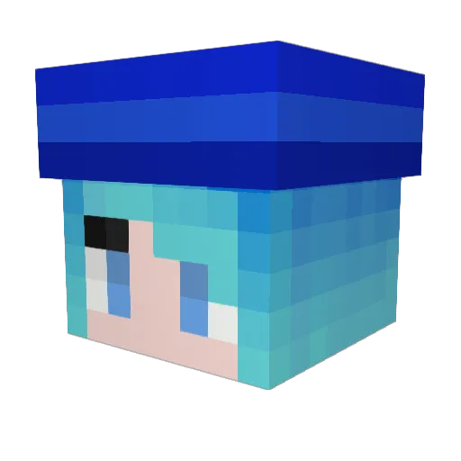 Snow_monster Minecraft avatar head, 3D render