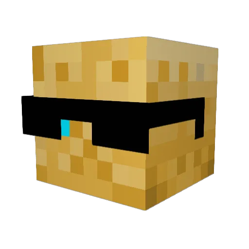 Snowballchann Minecraft avatar head, 3D render