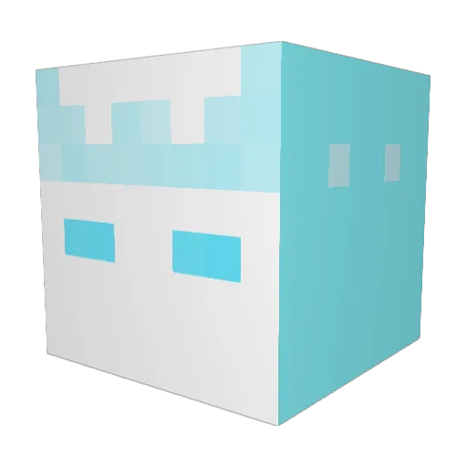 Snowclown Minecraft avatar head, 3D render