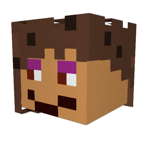 Snowdamix Minecraft avatar head, 3D render