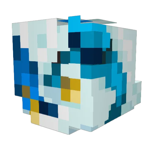 Snowdrake Minecraft avatar head, 3D render