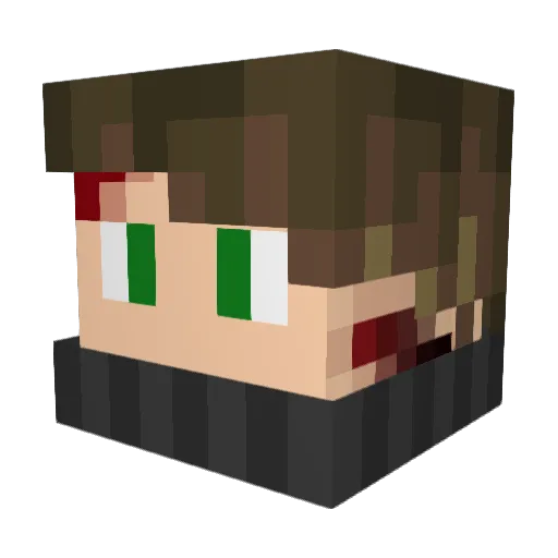 Snowendo Minecraft avatar head, 3D render