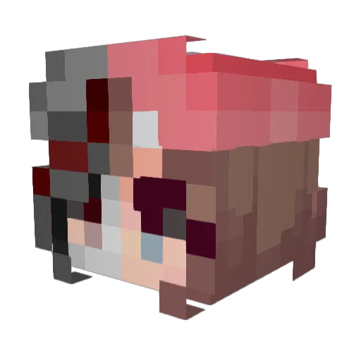 Snowflaeke Minecraft avatar head, 3D render