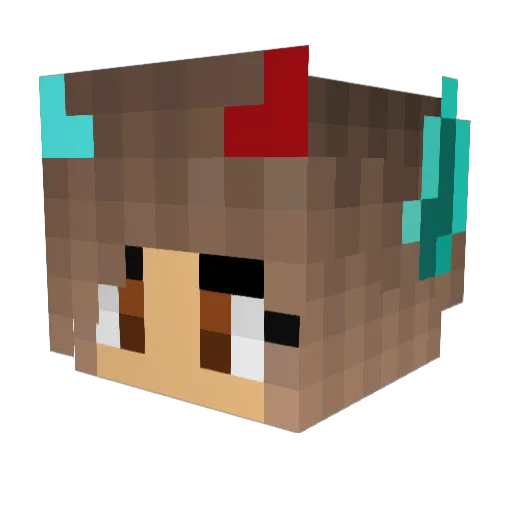 Snowflakeshira Minecraft avatar head, 3D render