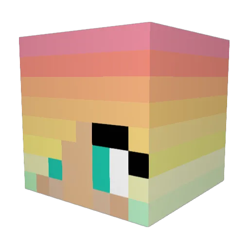Snowflales Minecraft avatar head, 3D render