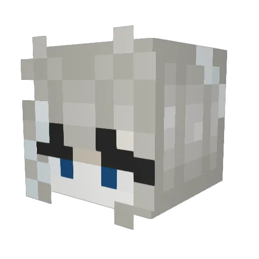 Snowflaya Minecraft avatar head, 3D render