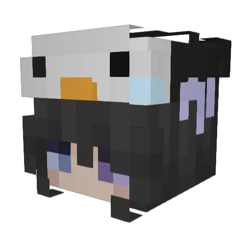 Snowflies Minecraft avatar head, 3D render