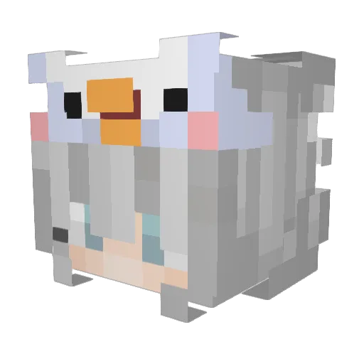 Snowflyke Minecraft avatar head, 3D render