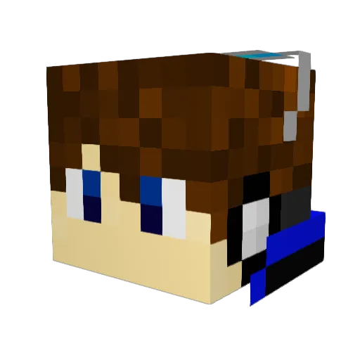 Snowfresch Minecraft avatar head, 3D render