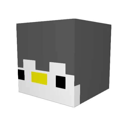 SnowieSnowy Minecraft avatar head, 3D render