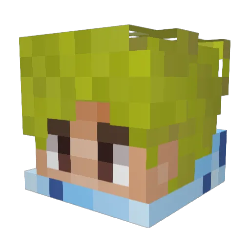 Snowiness Minecraft avatar head, 3D render