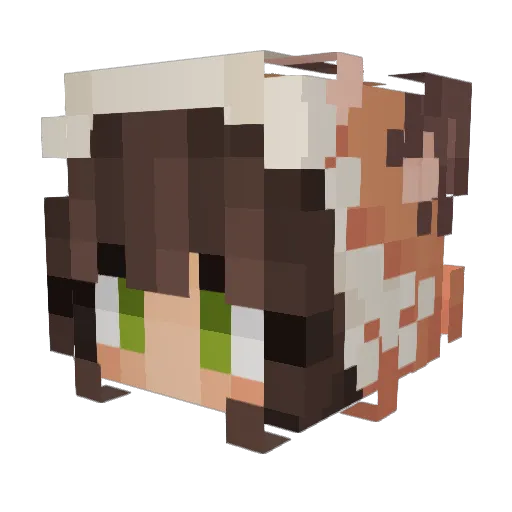 Snowleaper Minecraft avatar head, 3D render