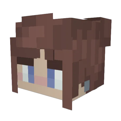 Snowlom Minecraft avatar head, 3D render