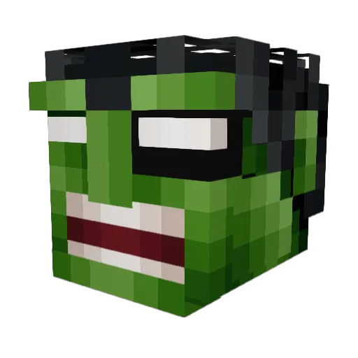 SnowmanderMC Minecraft avatar head, 3D render