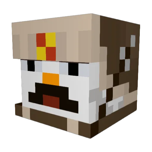 SnowmandoOG Minecraft avatar head, 3D render