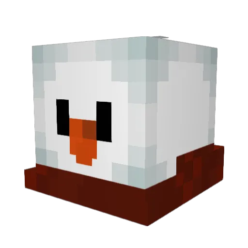 Snowmando_ Minecraft avatar head, 3D render