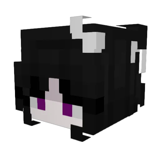 SnowolfSOS Minecraft avatar head, 3D render