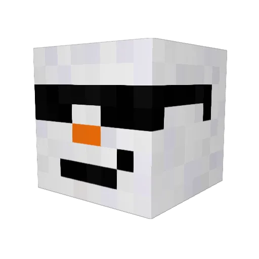 SnowsDog Minecraft avatar head, 3D render