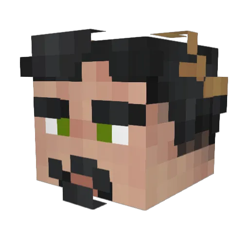 Snowtael Minecraft avatar head, 3D render
