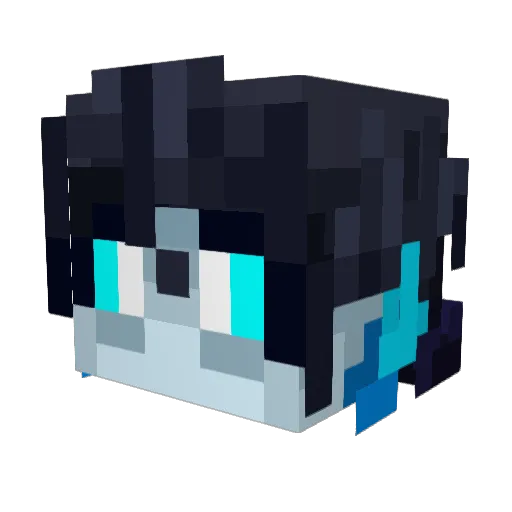 SnowyEclipse_ Minecraft avatar head, 3D render