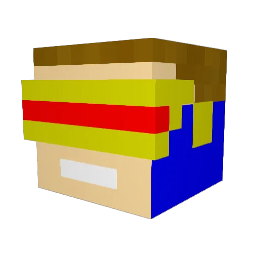 SnowyFrogs Minecraft avatar head, 3D render