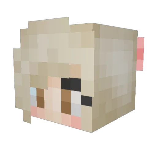 SnowyGia Minecraft avatar head, 3D render