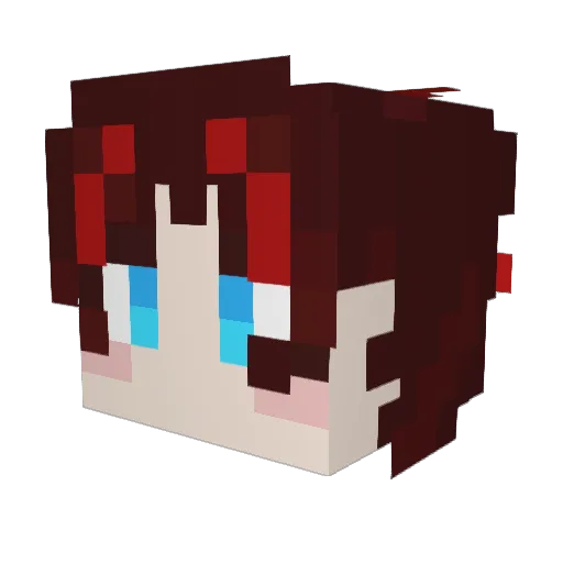 SnowyOrange Minecraft avatar head, 3D render