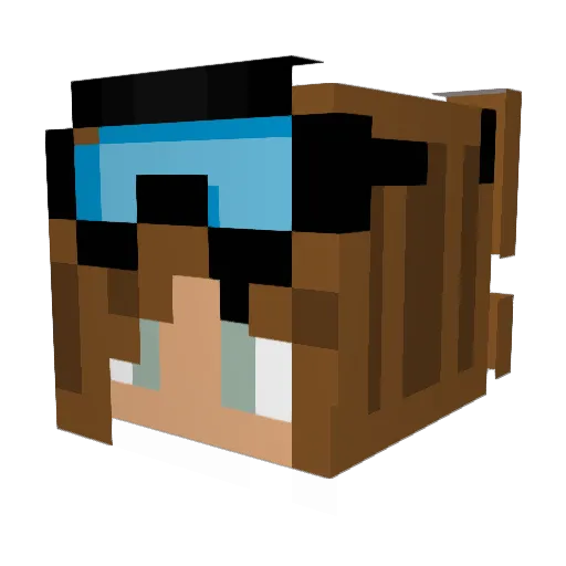 SnowySkier Minecraft avatar head, 3D render