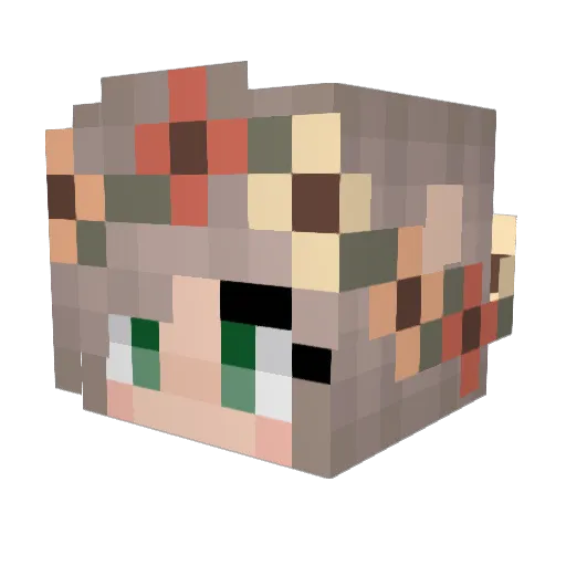 Snowyistic Minecraft avatar head, 3D render