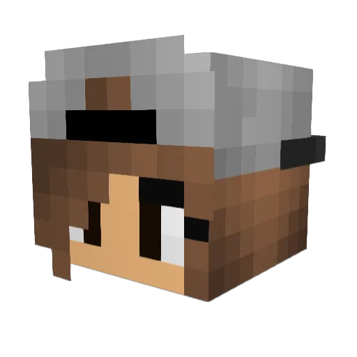 Snowymie Minecraft avatar head, 3D render