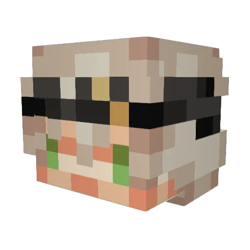 Snowyuus Minecraft avatar head, 3D render