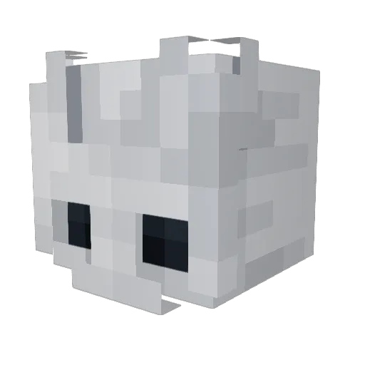 Snowywe Minecraft avatar head, 3D render