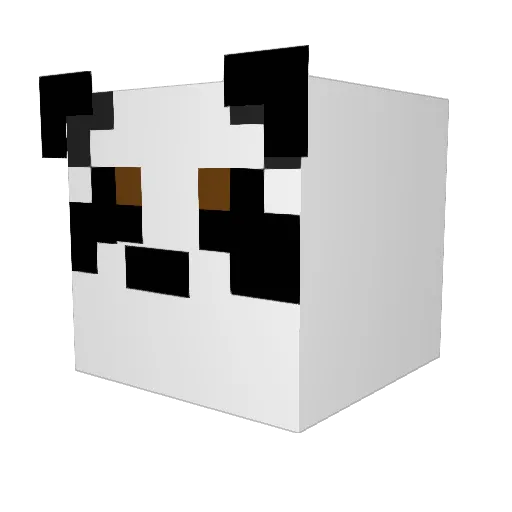 SnowyyyPanda Minecraft avatar head, 3D render