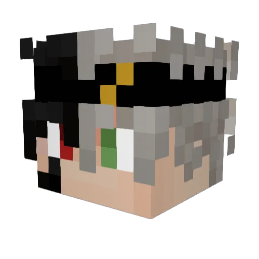 Snowzzbored Minecraft avatar head, 3D render