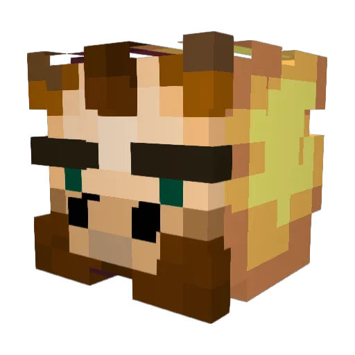 SnrGiraffe Minecraft avatar head, 3D render