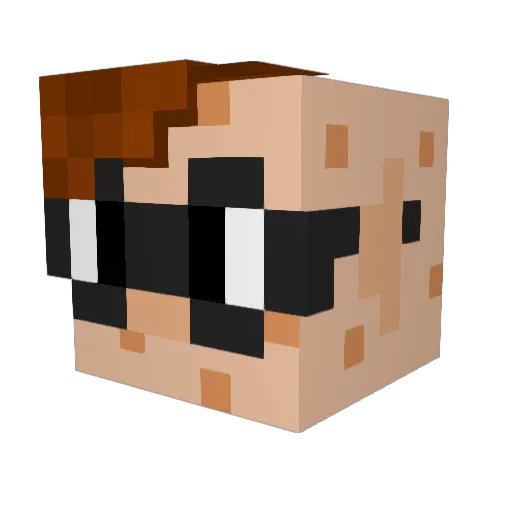 Snuchis Minecraft avatar head, 3D render
