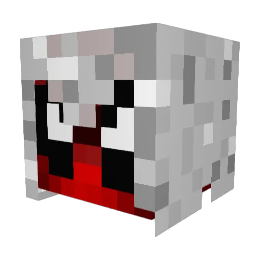 Snuckly Minecraft avatar head, 3D render