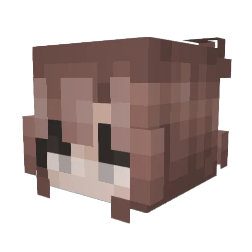 Snufselufs Minecraft avatar head, 3D render